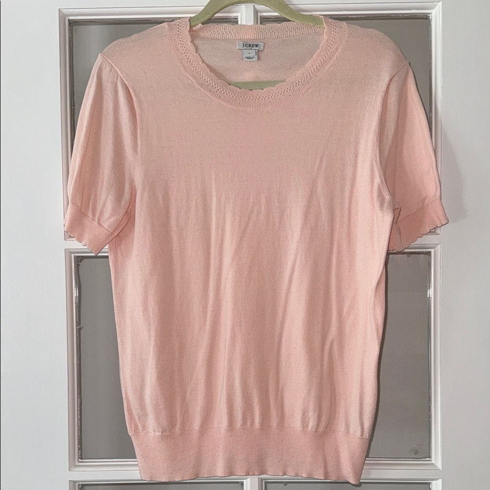 J. Crew Factory Soft Pink Scoop Neck Sweater